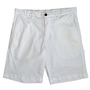 Theory Men’s White Chino Shorts 32 Summer Casual Classic Cotton Twill